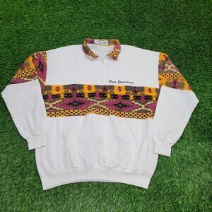 Vintage San-Francisco Tribal Collared Sweatshirt XL 23x28 USA